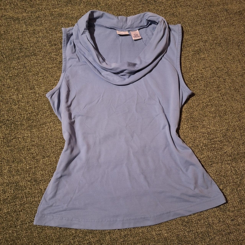 Canyon River Blues Light Blue Cowl Neck Tank Top